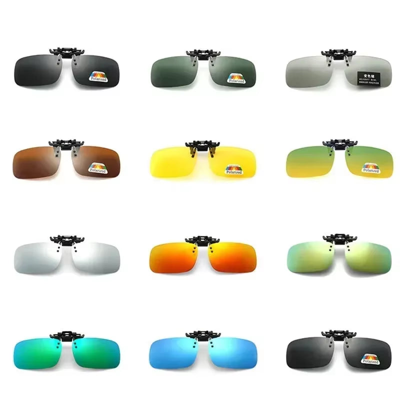 UV400 Polarized Clip On Sunglasses for Night Driving - Free Shipping W/ Case