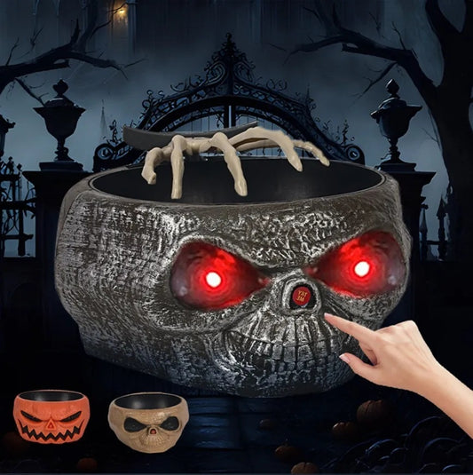 Halloween Pumpkin Lantern LED Candle Lamp Resin Luminous Simulation Decor