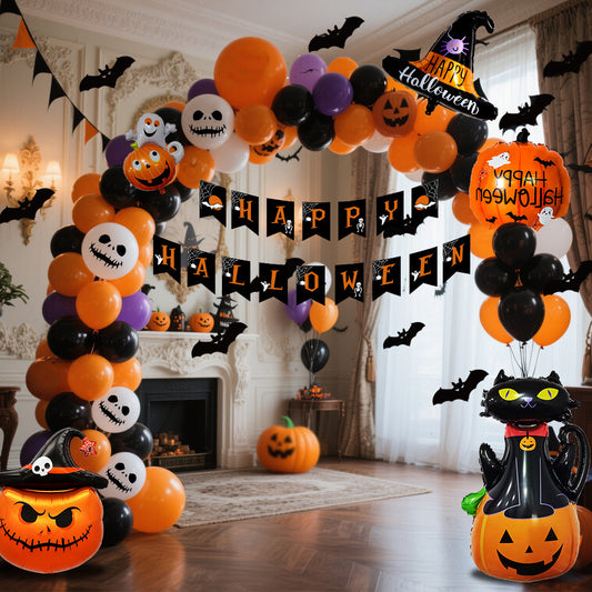 Halloween Hanging Flag Balloon Set Party Decoration Supplies for Home & Event