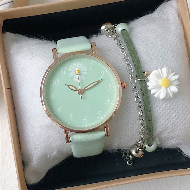 All Match Trendy Girls Quartz Watch Set With Bracelet