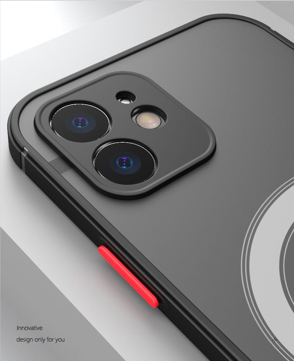 Magnetic IP13 Skin Feeling Case Black Transparent White