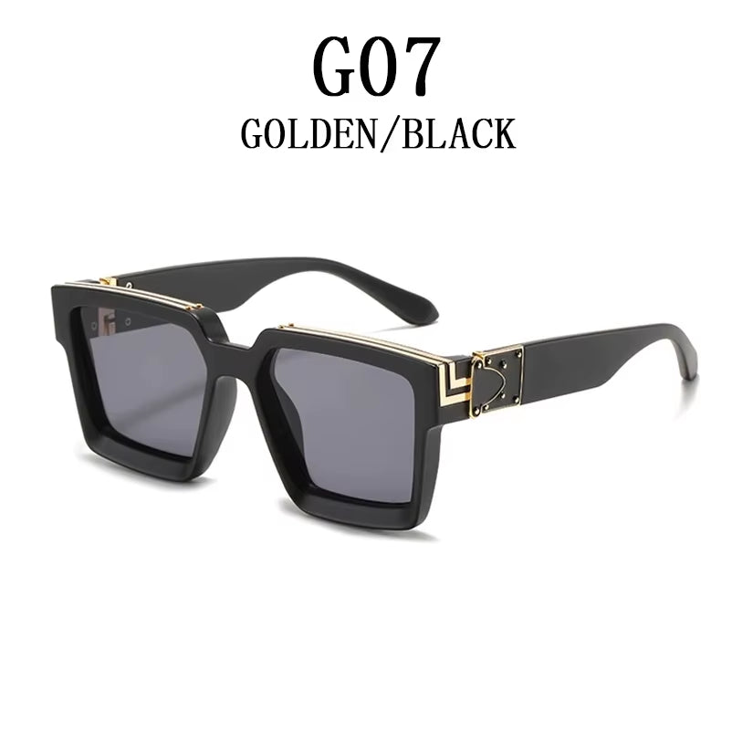 Millionaire Sunglasses for Men Vintage Square Fashion Glasses Luxury Retro Sunglasses Women Trending Punk Gafas De Sol Lentes
