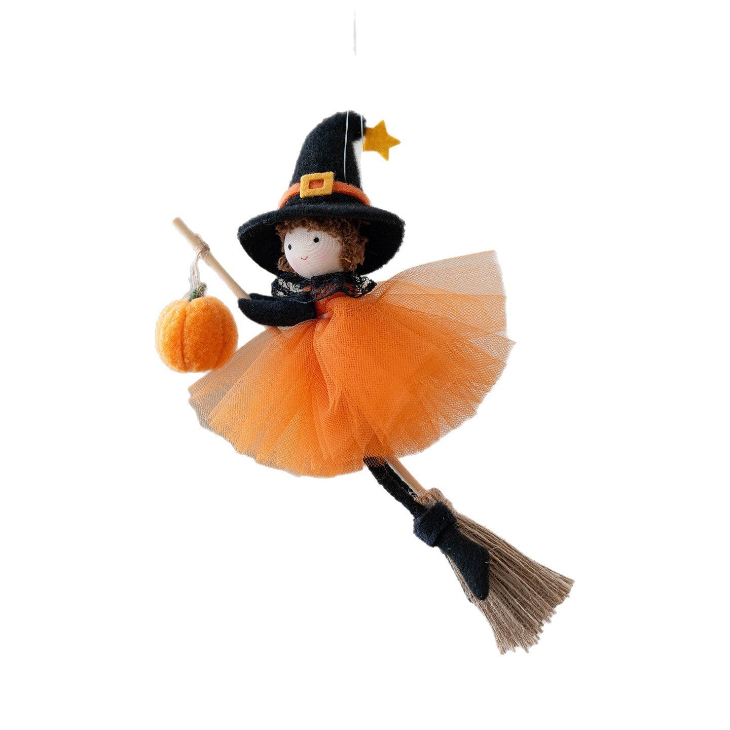 Halloween Broom Girl Angel Pendant Spooky Party Decoration Ornament