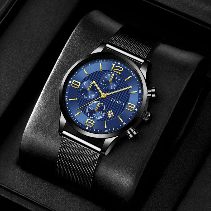 Men’s Mesh Strap Calendar Quartz Casual Watch – All-Match Styles & Colors