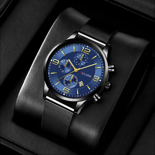 Men’s Mesh Strap Calendar Quartz Casual Watch – All-Match Styles & Colors