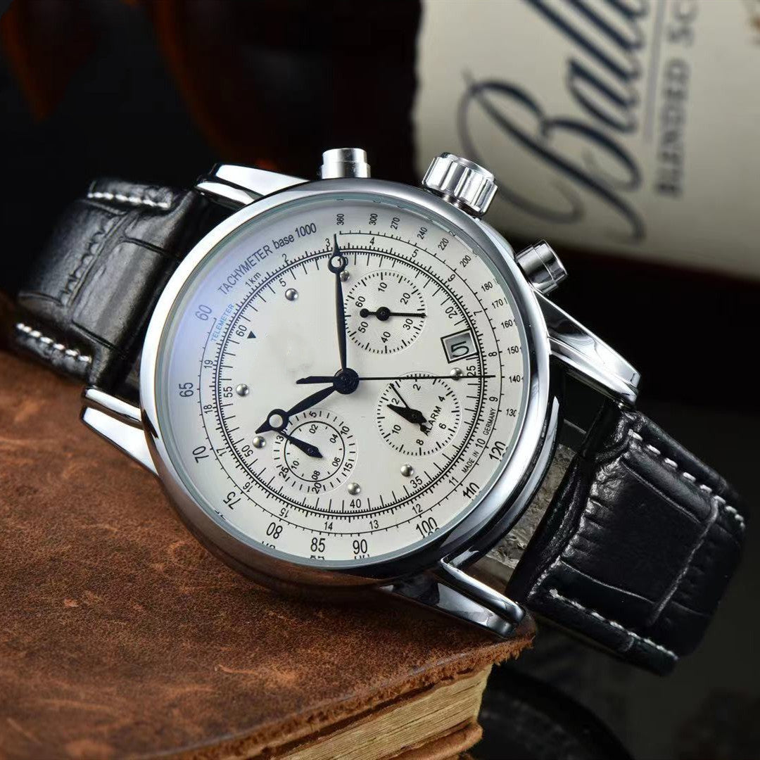 Men’s Business Fashion Quartz Belt Watch Black / Brown Surface