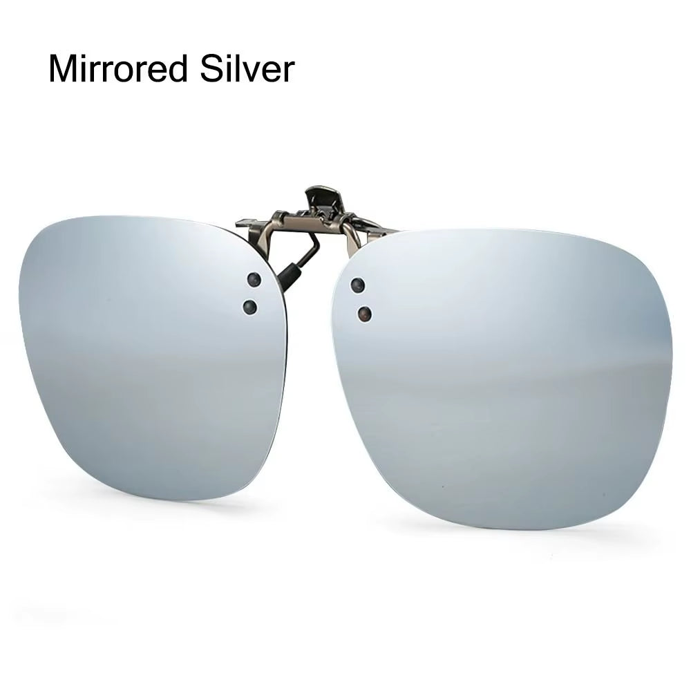Polarized Rimless Metal Clip On UV400 Sunglasses Free Shipping Includes Case