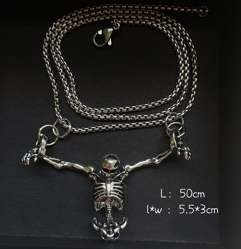 Halloween Skull Necklace Retro Punk Style Pendant Gothic Fashion Jewelry