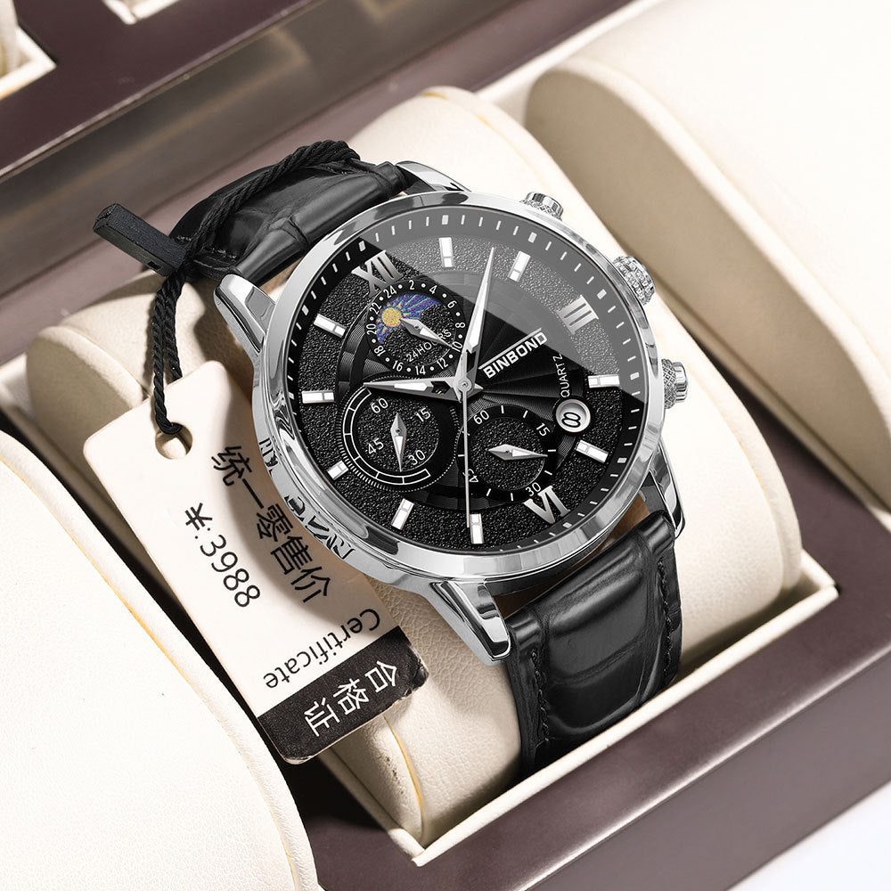 Men’s Chronograph Multifunction Waterproof Quartz Watch – Color Variants