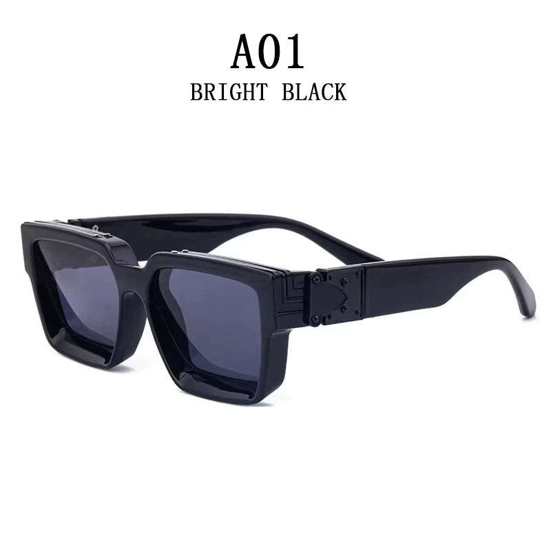 Millionaire Sunglasses for Men Vintage Square Fashion Glasses Luxury Retro Sunglasses Women Trending Punk Gafas De Sol Lentes