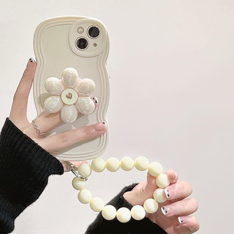 Ladies Temperament Flower Stand Phone Case For iPhone TPU