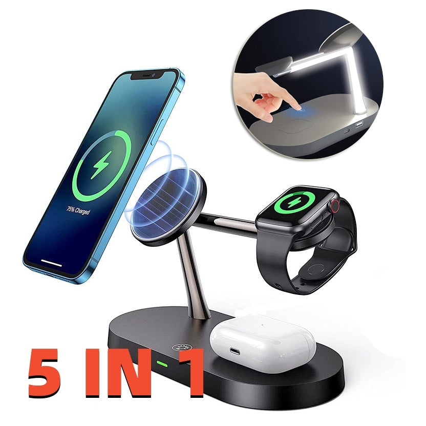 Five In One Magnetic Wireless Charger Stand For Phone Watch