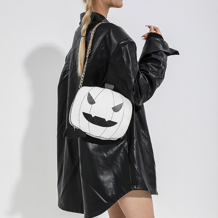 Women’s Halloween Pumpkin Shoulder Bag Cartoon Chain Crossbody Funny Creative Purse