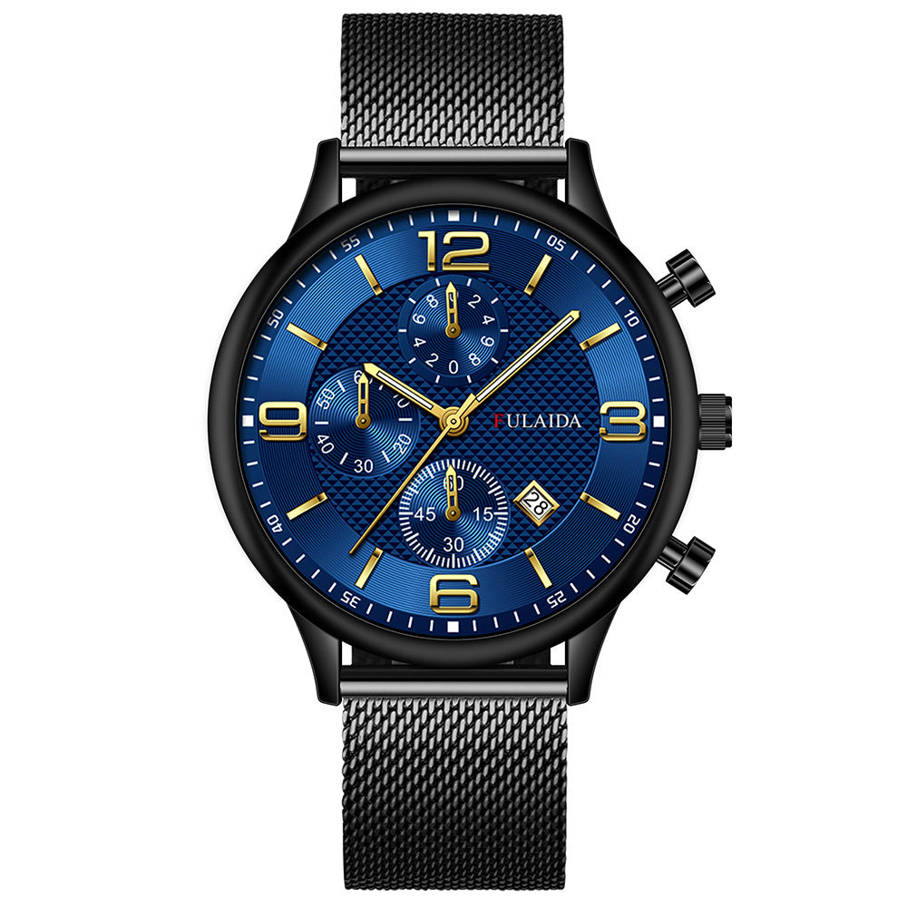Men’s Mesh Strap Calendar Quartz Casual Watch – All-Match Styles & Colors