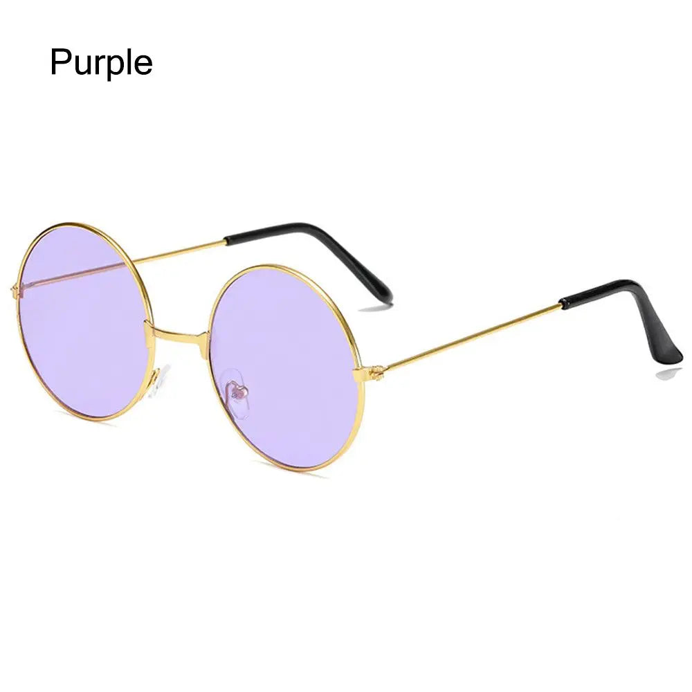 Fashion Retro round Hippie Sunglasses for Women Men Trendy Punk Disco Party Glasses Circle Metal UV Protection Sunglasses