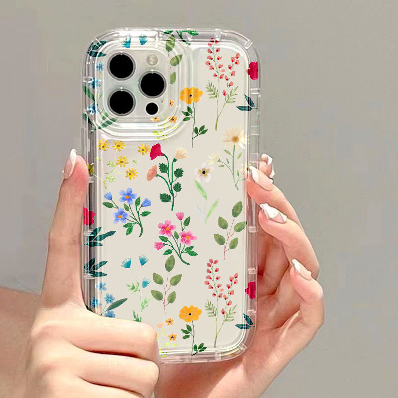 Floral Transparent Space Iphone Case With Shockproof