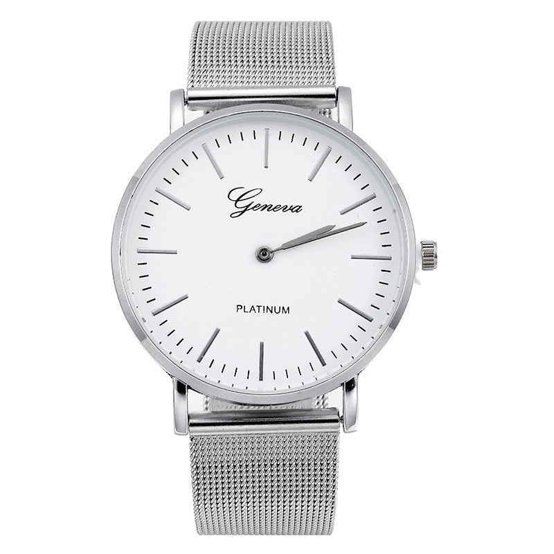 Mesh Band Quartz Watch With Steel Band For Everyday Wear