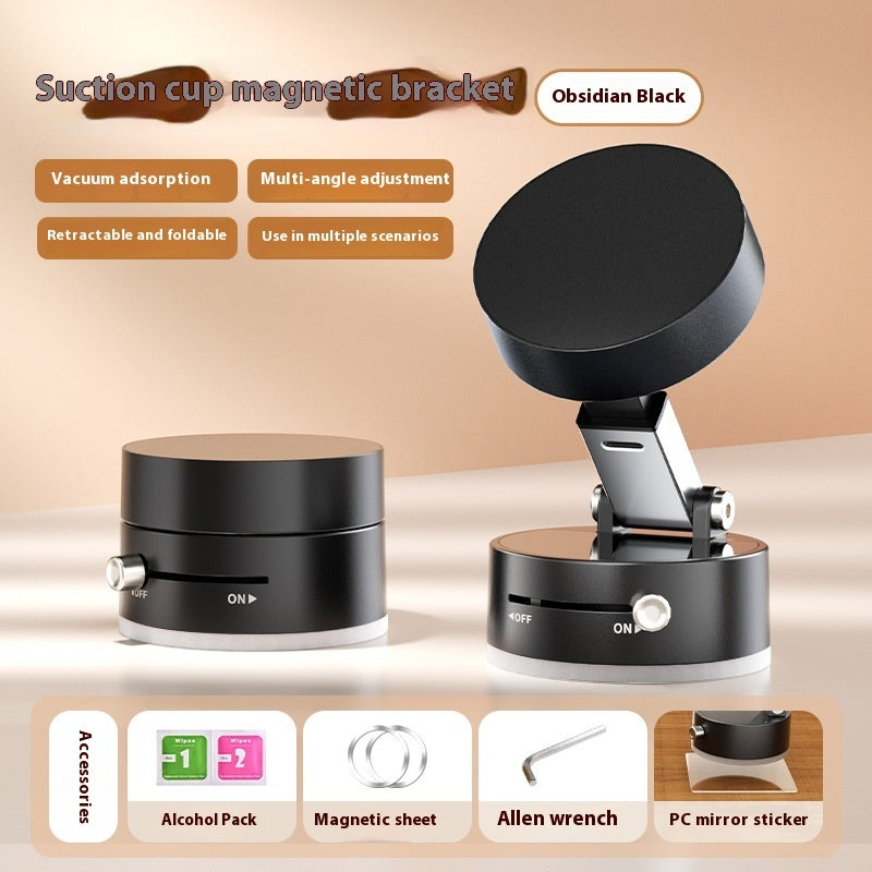 Foldable Magnetic Vacuum Car Phone Holder With Suction Cup