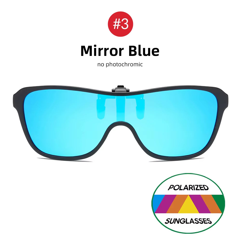 Photochromic Polarized Clip-On Flip Up Sunglasses – Free Shipping Includes Case