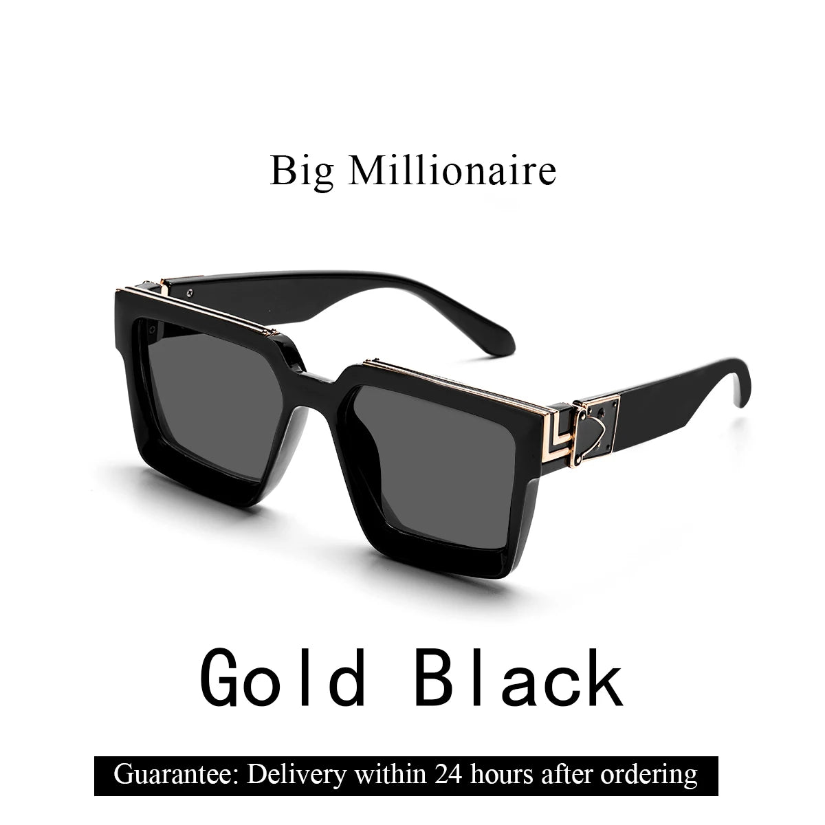 Retro Black Millionaire Shades Luxury Sunglasses 2025 for Men Designer Famous Brand Square Sun Glasses Man Women Sunglass