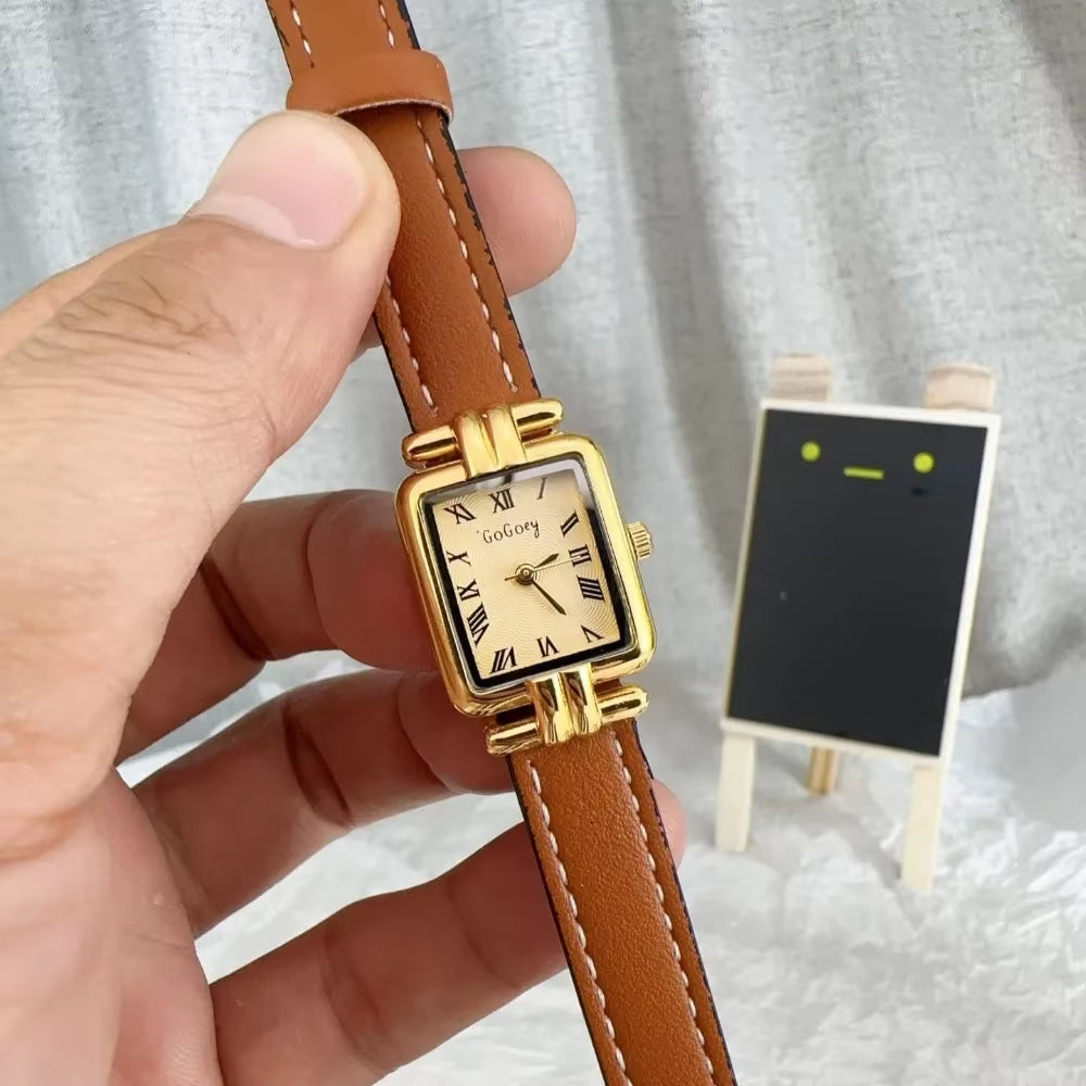 Fashion Ladies Watch Simple Vintage Roman Dial Quartz Watch Leather Strap Women Wristwatches Dropshipping Relojes Para Mujer