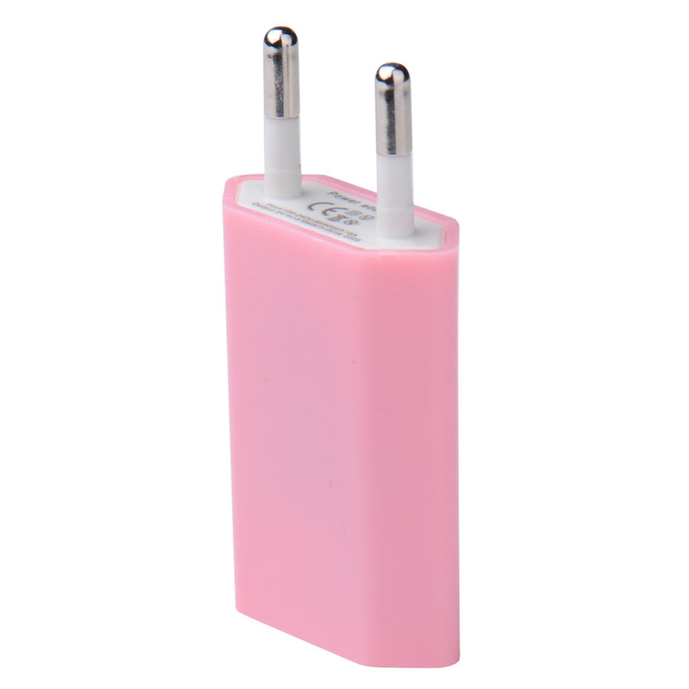 With Core European USB Charger Single Port Flat Plug 5V 1A