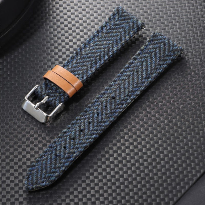 Tweed Leather Strap for Watches – 18-22mm Sizes, Multiple Colors
