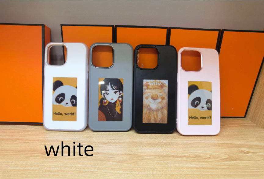 Smart E-Ink Display Phone Case 4-Color Projection Cover for iPhone 13 14 15 16