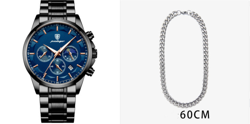 Men’s Sports Quartz Watch Multifunction Waterproof Chronograph Wristwatch