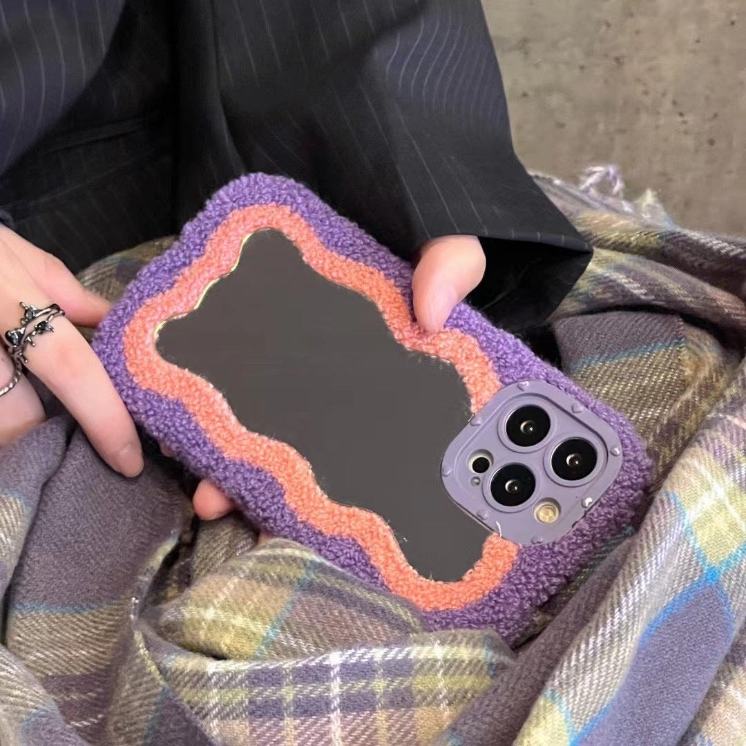 Plush Mirror TPU Phone Case For iPhone 11 12 13 14 Pro Max