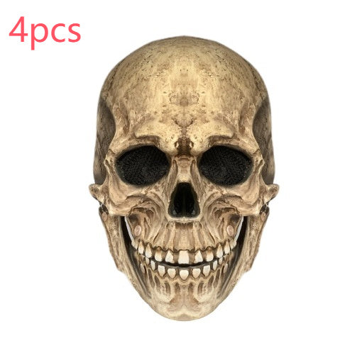 Halloween Skull Mask Full Head Helmet with Movable Mouth Scary Cosplay Costume