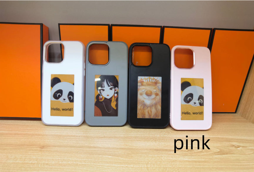 Smart E-Ink Display Phone Case 4-Color Projection Cover for iPhone 13 14 15 16