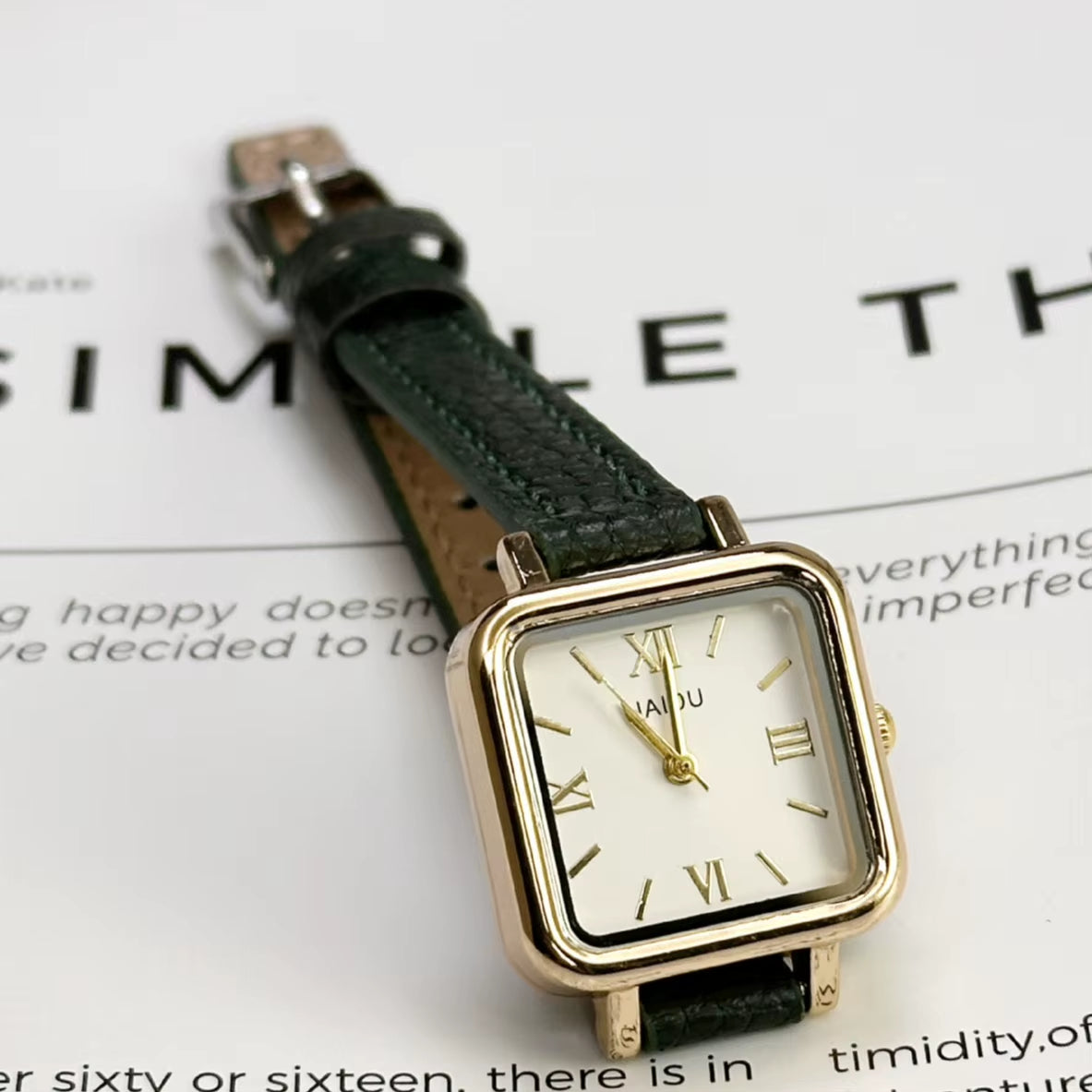 Vintage Small Square Watch Famous Brand Women Quartz Watch Luxury Gifts Ladies Clock Red Leather Strap Wristwatches Dropshipping