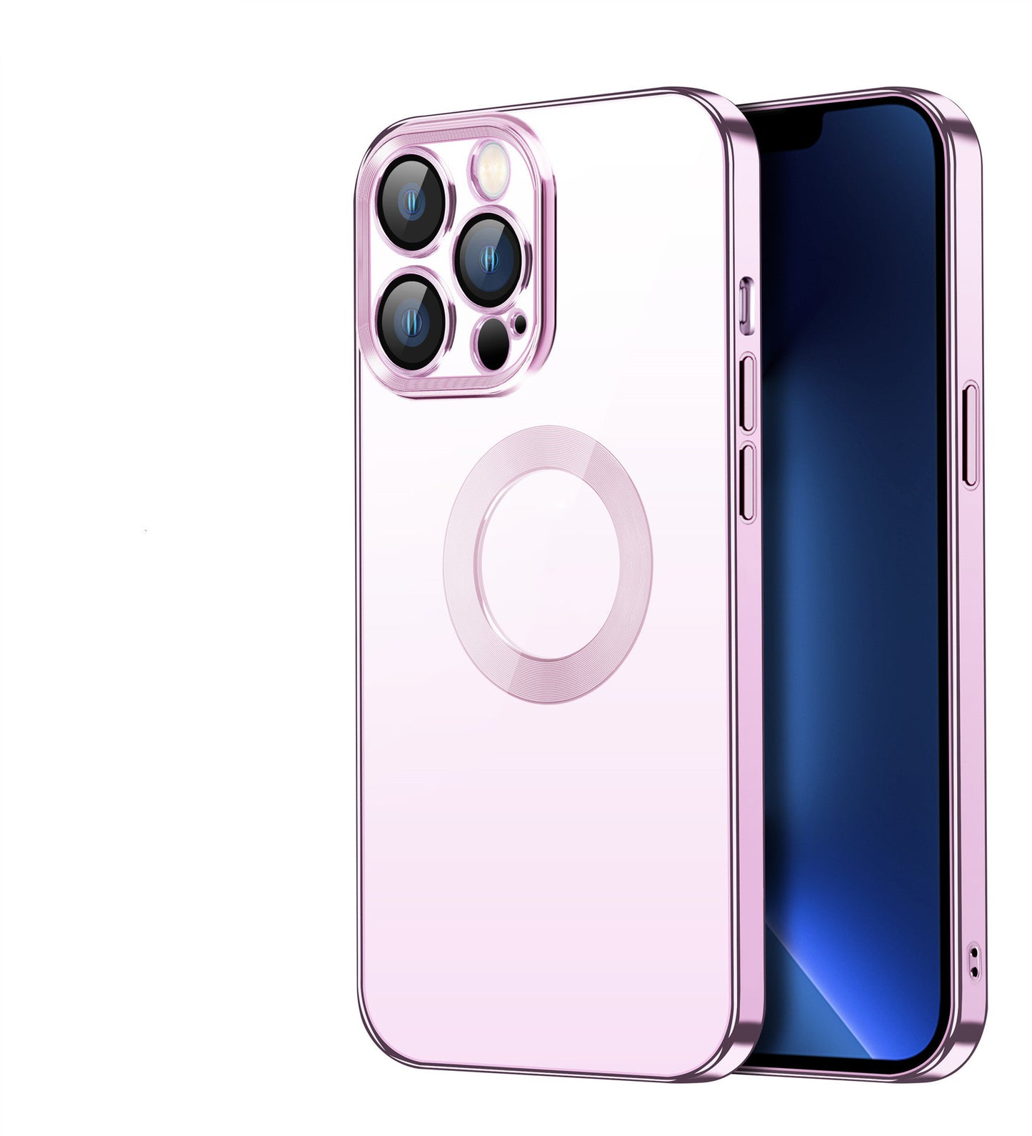 Electroplated TPU Case with Camera Lens Glass Protector Dust Net for iPhone 7–14