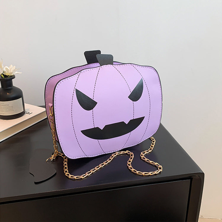 Women’s Halloween Pumpkin Shoulder Bag Cartoon Chain Crossbody Funny Creative Purse