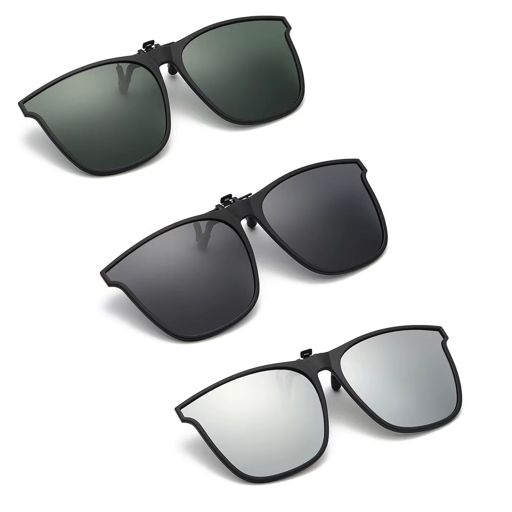 Polarized Clip on Sunglasses Men Women Photochromic Car Driver Goggles Night Vision Glasses anti Glare Vintage Square Glasses