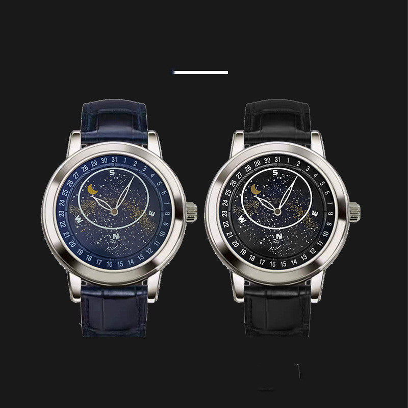 Men’s 44mm Automatic Waterproof Luminous Watch Blue Dial Stainless Steel