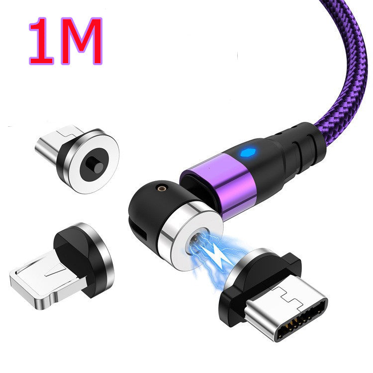 Magnetic Data Cable With LED Light for Android iOS Type C