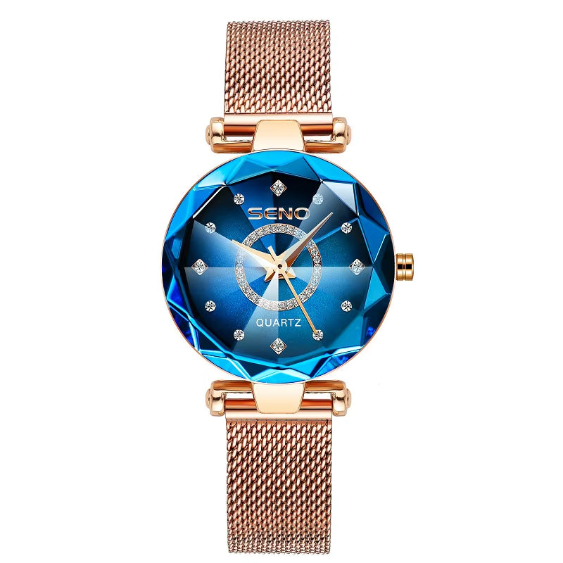 Crystal Bracelet Quartz Watch for Ladies Rose Gold – Free Shipping Includes Case