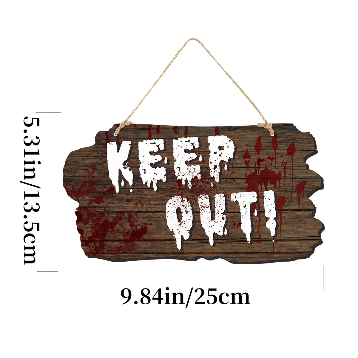 Halloween Doorplate Decoration Imitation Wood Grain Haunted House Wall Sign