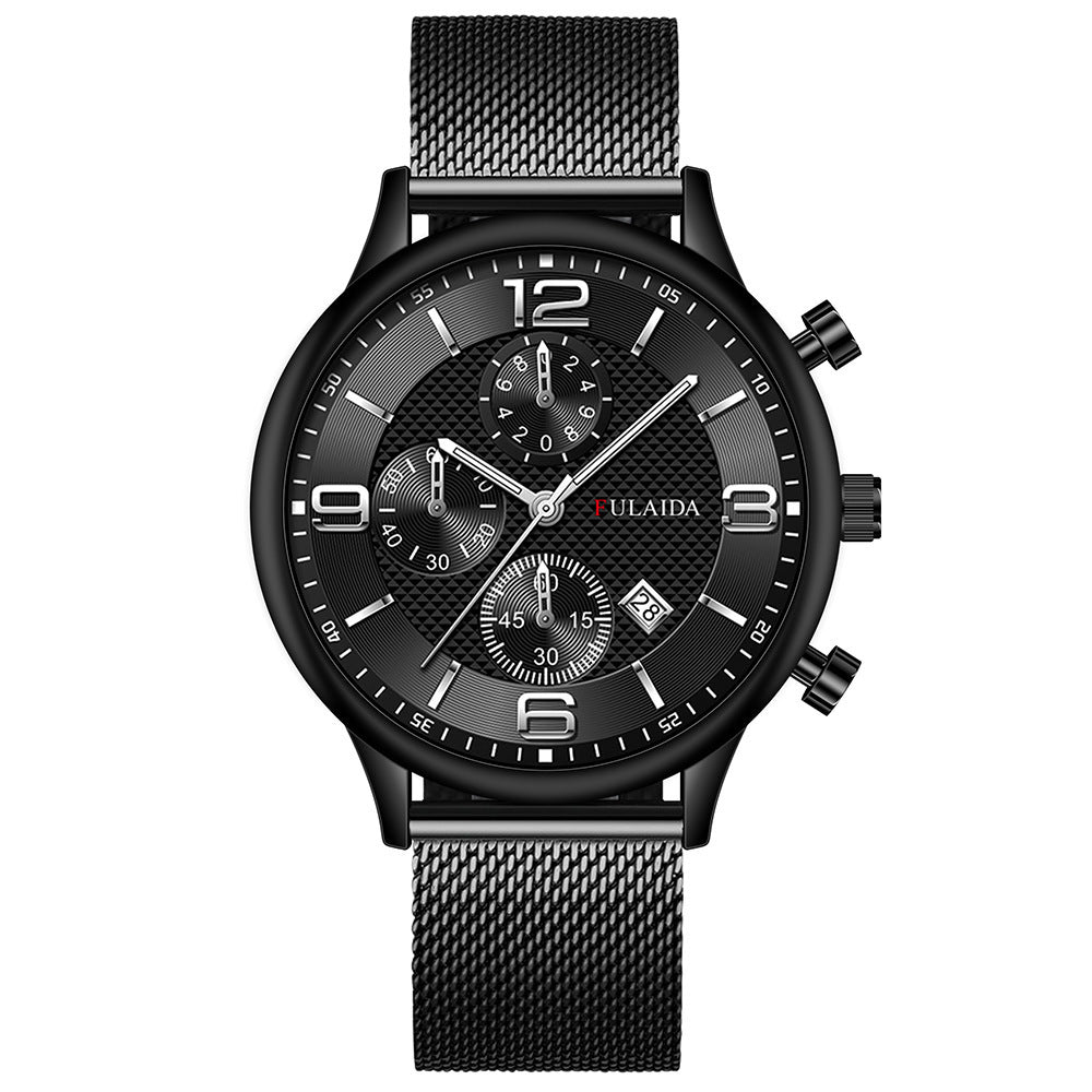 Men’s Mesh Strap Calendar Quartz Casual Watch – All-Match Styles & Colors