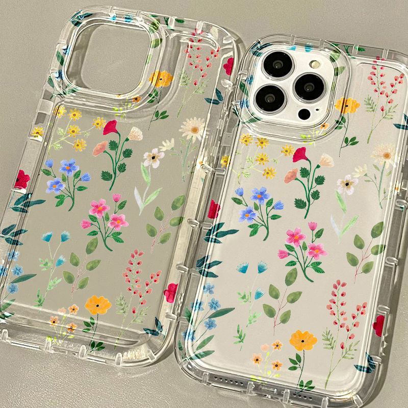 Floral Transparent Space Iphone Case With Shockproof