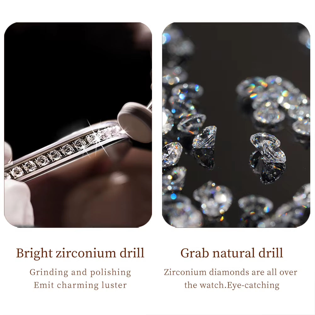 Women's Quartz Watch with Diamond Accents Waterproof Stainless Steel Design