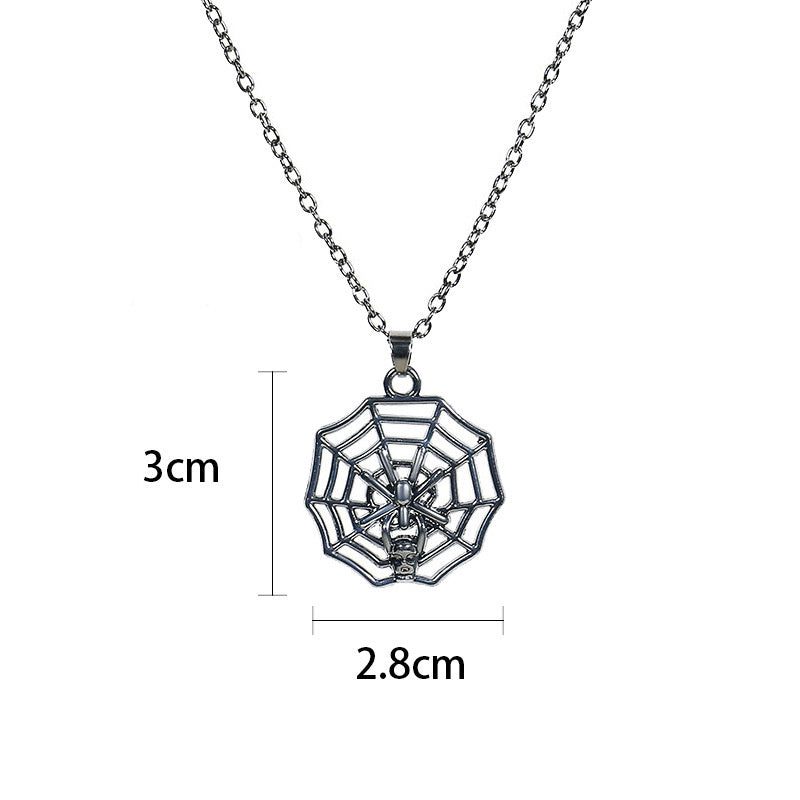 Halloween Ghost Festival Pendant Necklace Skull Bat Pumpkin Head Vintage Jewelry