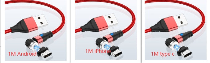 Magnetic Data Cable With LED Light for Android iOS Type C