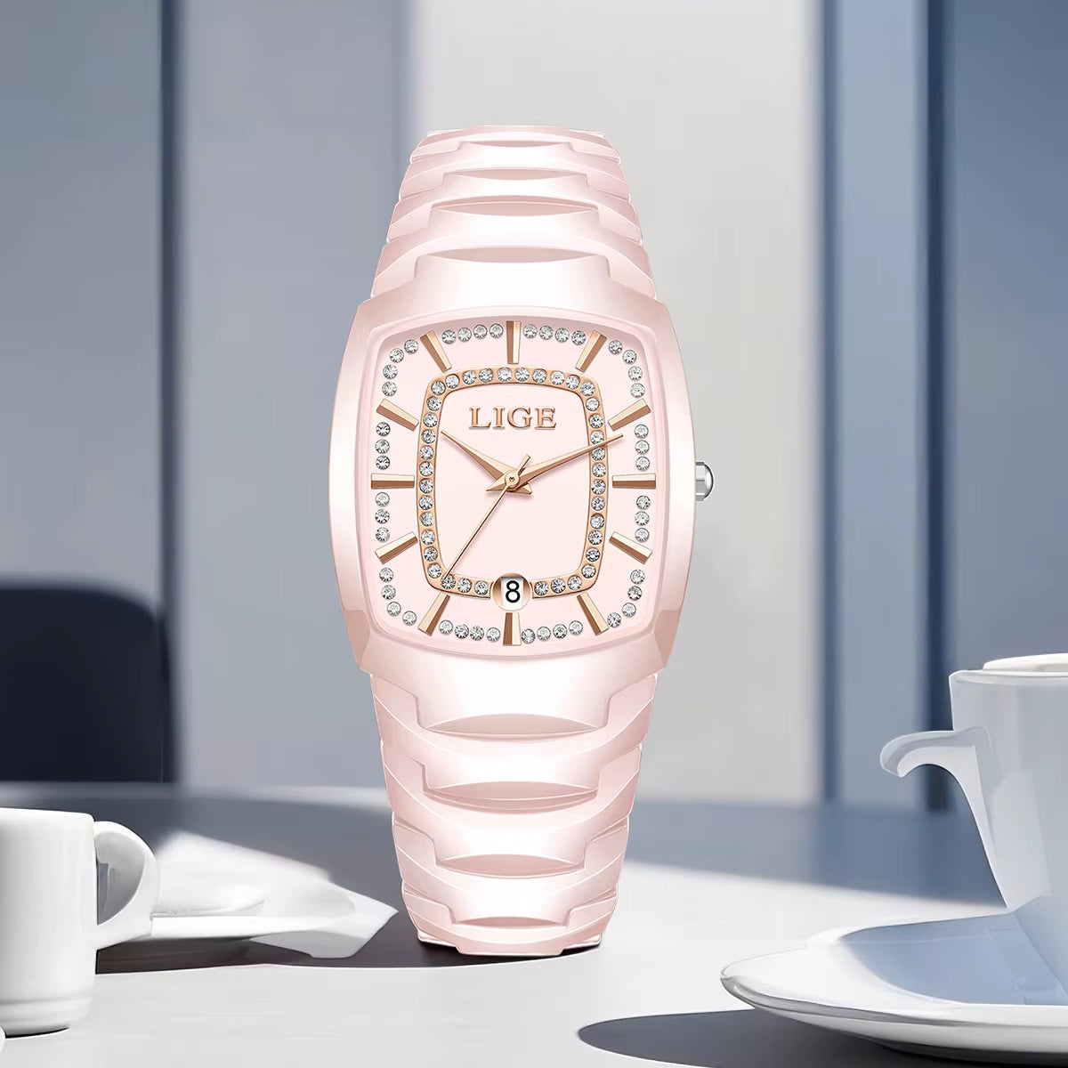 Ladies Waterproof Watch Pink Luxury Stainless Steel Women Watches Creative Fashion Original Elegant Quartz Wristwatch Gift