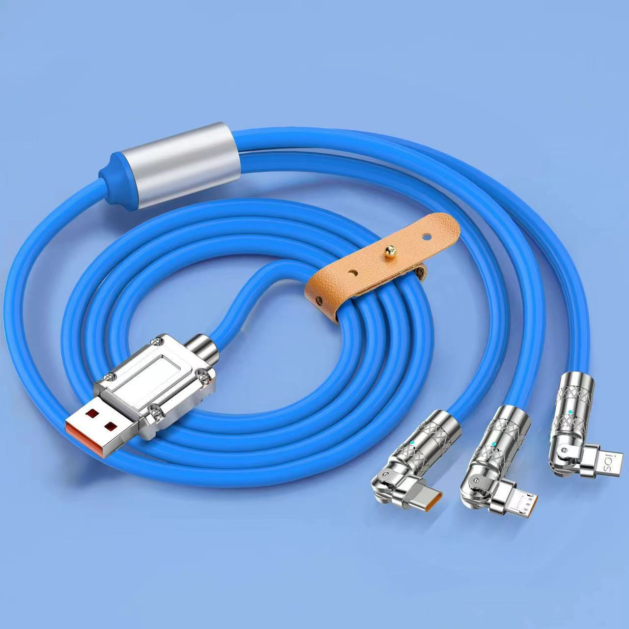 120W One To Three Elbow Fast Charge Cable Zinc Alloy