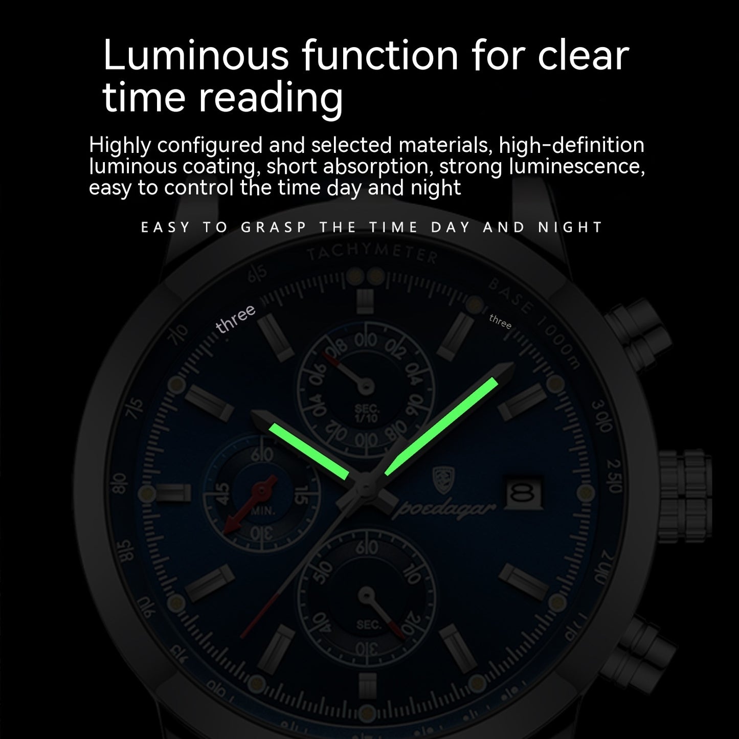 Waterproof 50m Men’s Sports Quartz Watch – Bold Dial, Multiple Color Choices