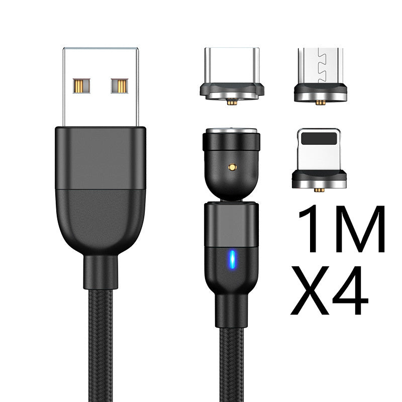 Magnetic Three In One Rotating Charging Cable Usb Type C