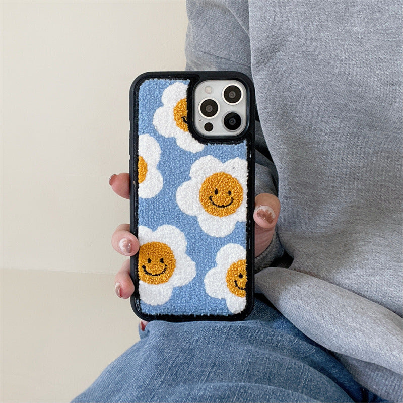 Sunflower Plush Phone Case For Apple iPhone Back Cover